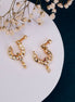 Nose Pin - Crescent Bird - Shaped Gold Plated Combo Nose Pin - Opal Touch