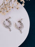 Nose Pin - Crescent Bird - Shaped Rhodium Plated Combo Nose Pin - Opal Touch