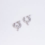 Nose Pin - Cresecent Rhodium Plated Combo Nose Pin - Opal Touch