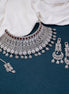 Necklace - Crimson Cascade Choker Necklace with Maang Tika - Opal Touch