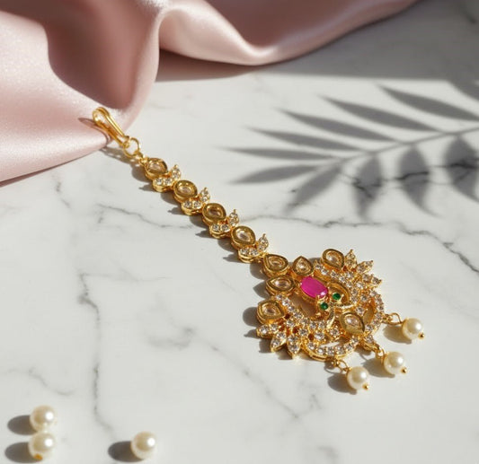 Crimson Charm Gold Tika - Opal Touch