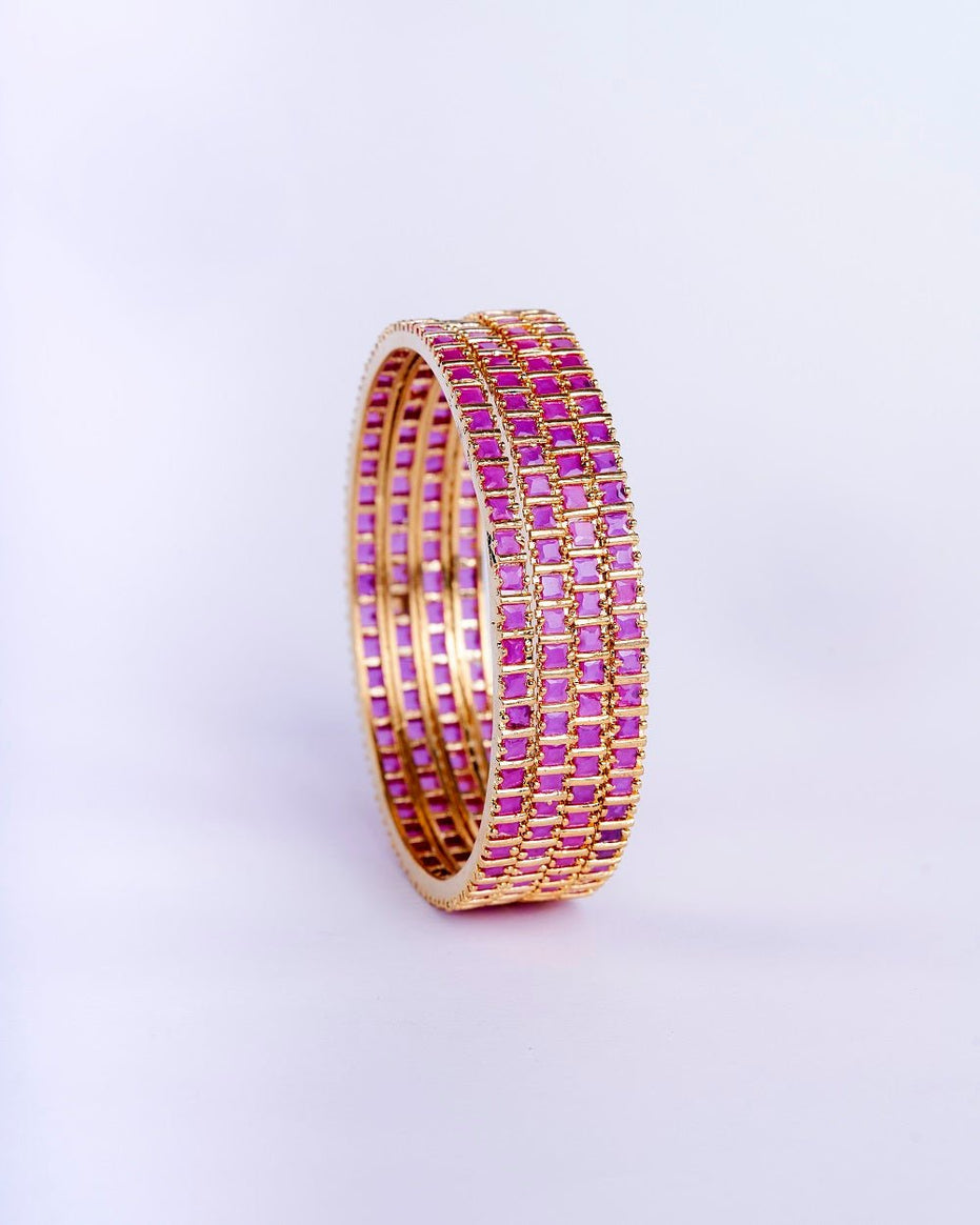 Opal Touch - Crimson Desire Bangles (Pack of 4) - Bangles
