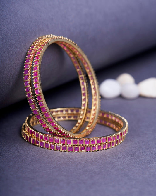 Opal Touch - Crimson Desire Bangles (Pack of 4) - Bangles