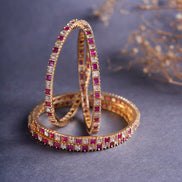 Opal Touch - Crimson Desire Bangles (Pack of 4) - Bangles
