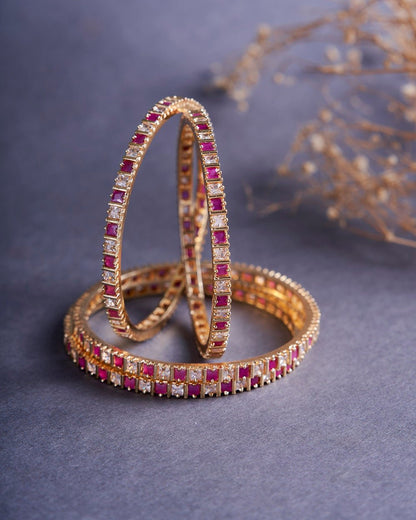 Opal Touch - Crimson Desire Bangles (Pack of 4) - Bangles