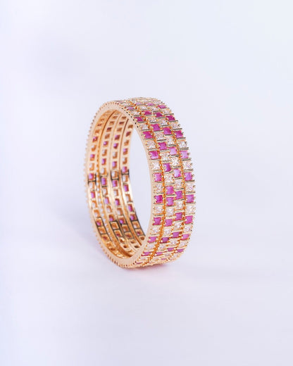 Opal Touch - Crimson Desire Bangles (Pack of 4) - Bangles