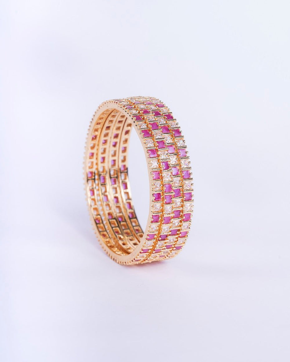 Opal Touch - Crimson Desire Bangles (Pack of 4) - Bangles