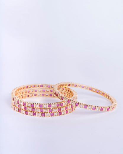 Opal Touch - Crimson Desire Bangles (Pack of 4) - Bangles