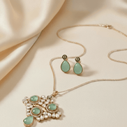 Locket Set - Crimson Empress Gold Plated Locket Set - Opal Touch