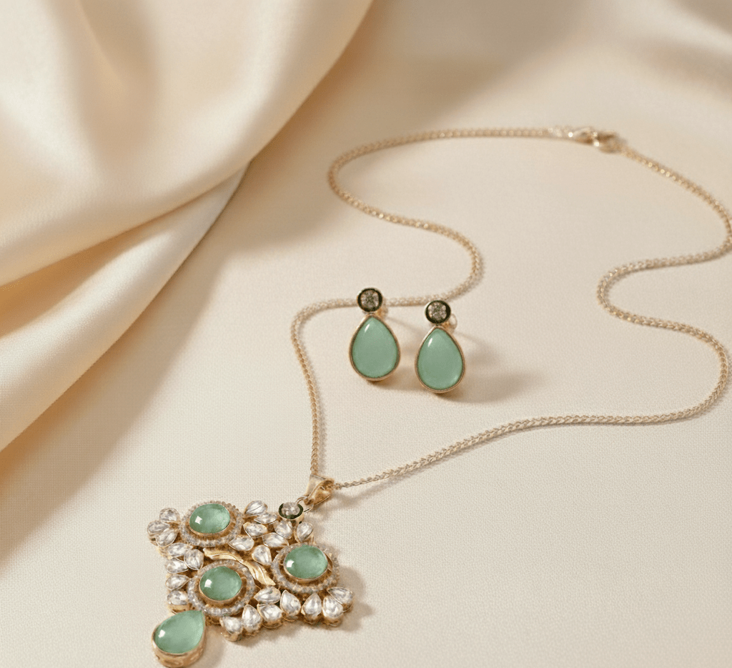 Locket Set - Crimson Empress Gold Plated Locket Set - Opal Touch