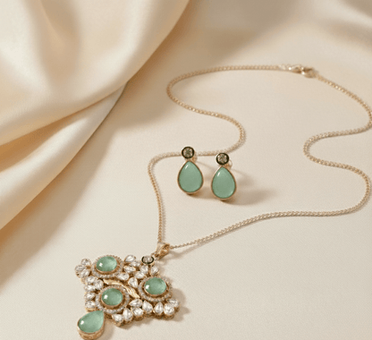 Locket Set - Crimson Empress Gold Plated Locket Set - Opal Touch