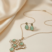 Locket Set - Crimson Empress Gold Plated Locket Set - Opal Touch