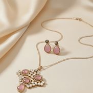 Locket Set - Crimson Empress Gold Plated Locket Set - Opal Touch