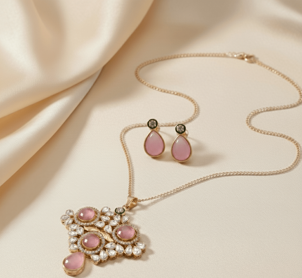 Locket Set - Crimson Empress Gold Plated Locket Set - Opal Touch