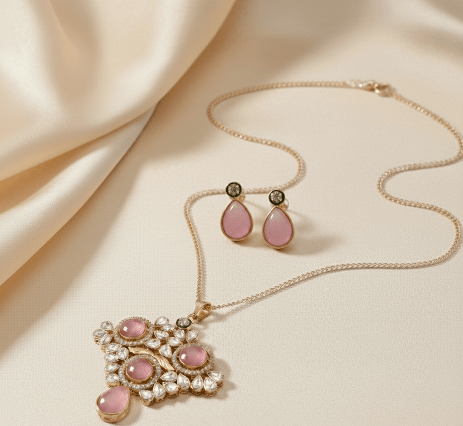 Locket Set - Crimson Empress Gold Plated Locket Set - Opal Touch