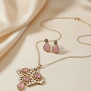 Locket Set - Crimson Empress Gold Plated Locket Set - Opal Touch