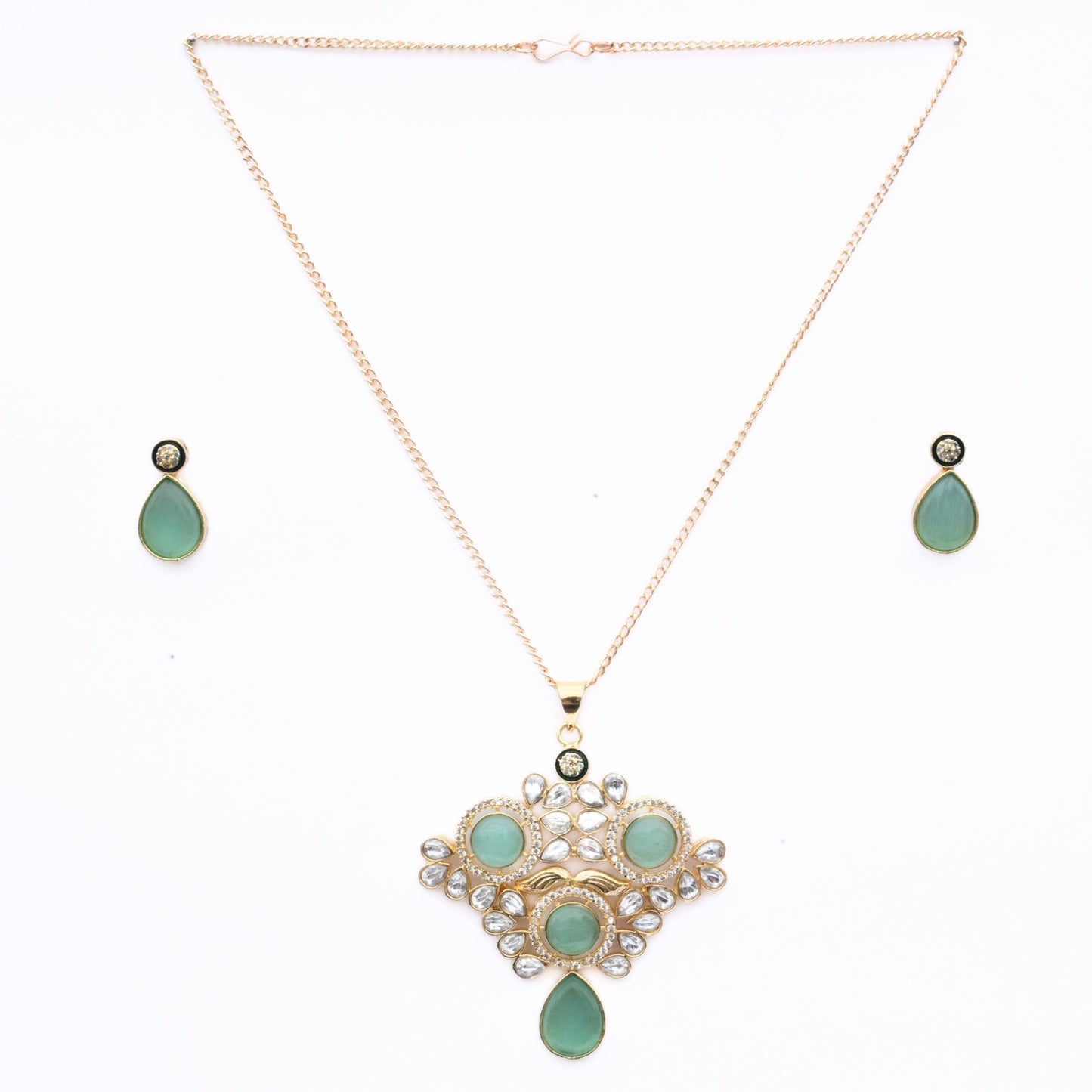 Locket Set - Crimson Empress Gold Plated Locket Set - Opal Touch