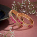 Opal Touch - Crimson Flower Gold Bangles (Pack of 2) - Bangles