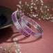 Opal Touch - Crimson Flower Rhodium Bangles (Pack of 2) - Bangles
