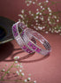 Opal Touch - Crimson Flower Rhodium Bangles (Pack of 2) - Bangles