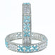 Crimson Flower Rhodium Bangles (Pack of 2) - Opal Touch