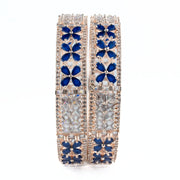Crimson Flower Rose Gold Bangles (Pack of 2) - Opal Touch