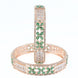 Crimson Flower Rose Gold Bangles (Pack of 2) - Opal Touch