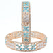 Crimson Flower Rose Gold Bangles (Pack of 2) - Opal Touch