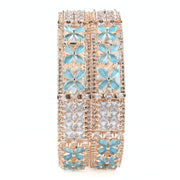 Crimson Flower Rose Gold Bangles (Pack of 2) - Opal Touch