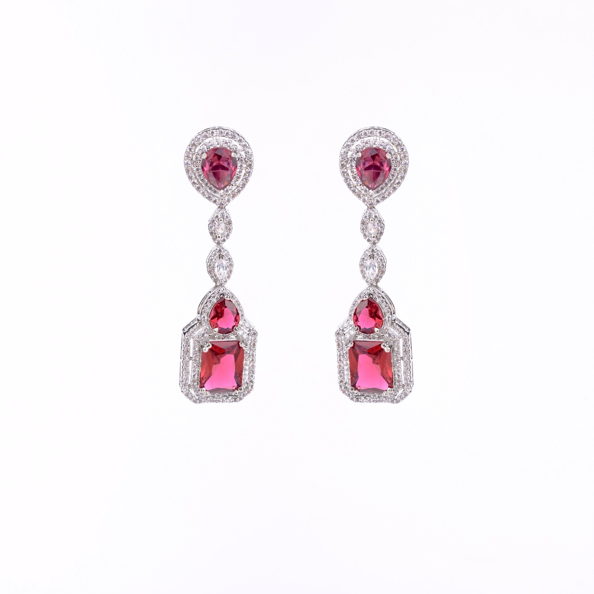 Opal Touch - Crimson Romance Studs - Earrings