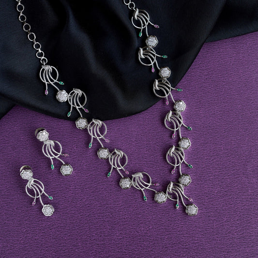 Necklace - Crimson Verdant Cascade Necklace - Opal Touch