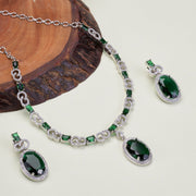 Opal Touch - Crystal Cascade Necklace - Necklace