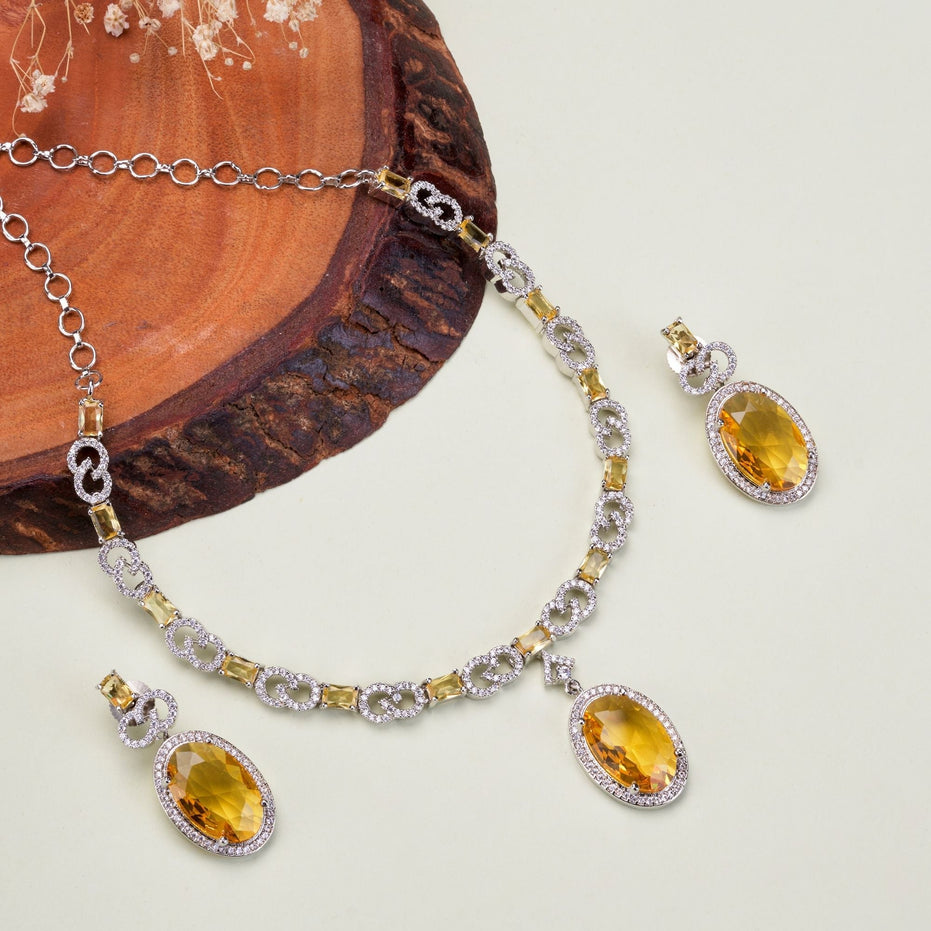 Opal Touch - Crystal Cascade Necklace - Necklace