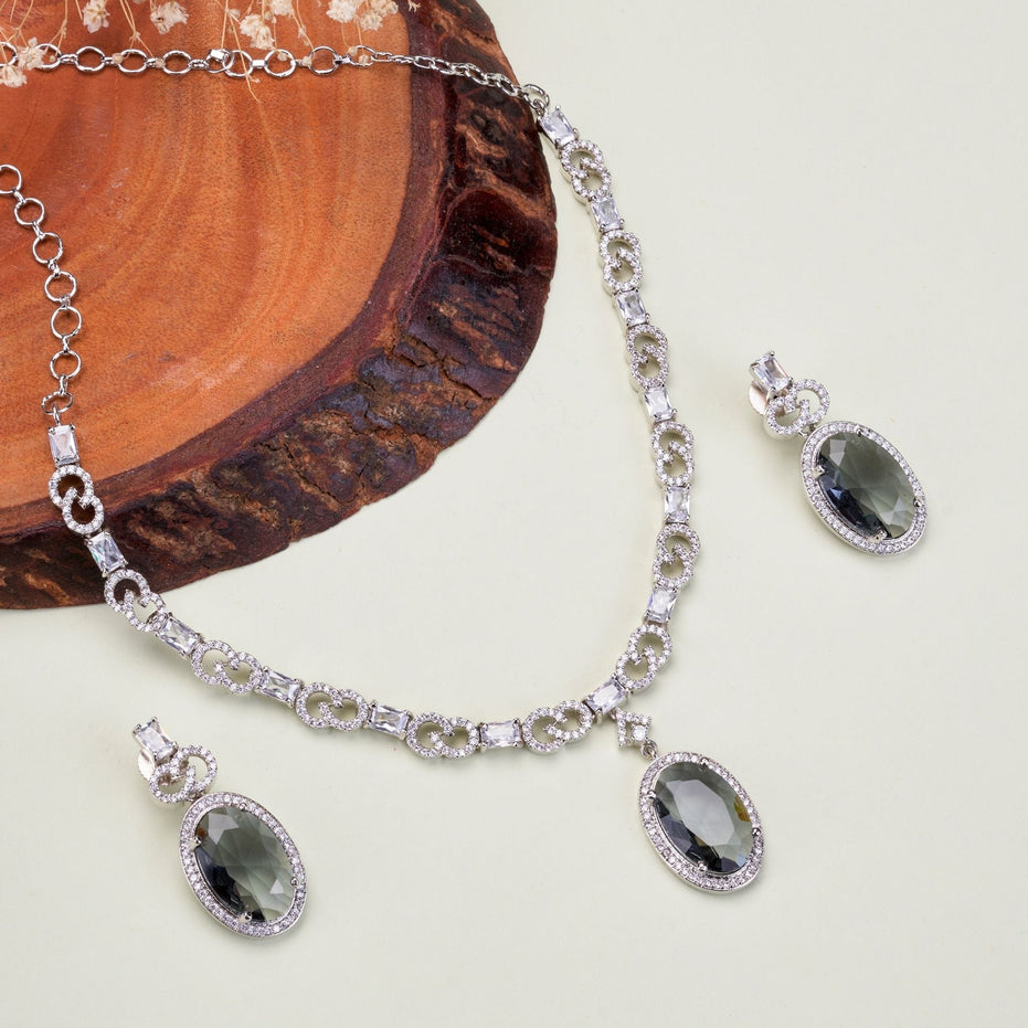 Opal Touch - Crystal Cascade Necklace - Necklace