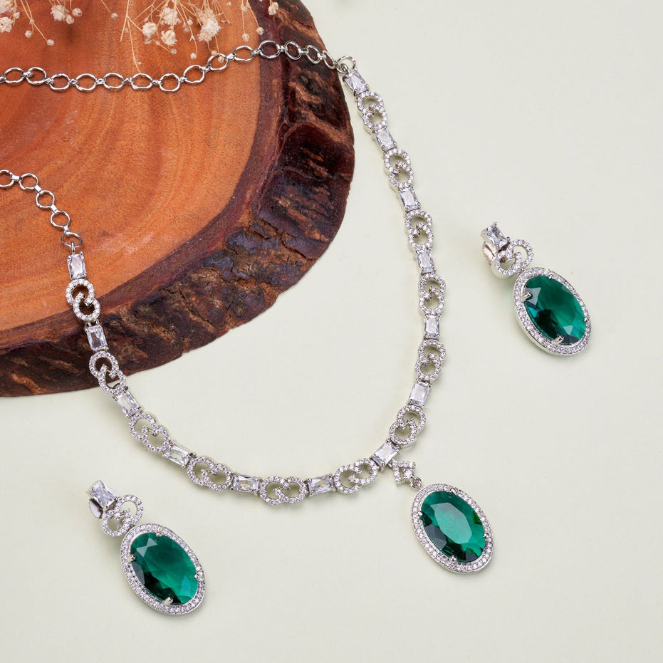 Opal Touch - Crystal Cascade Necklace - Necklace