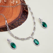 Opal Touch - Crystal Cascade Necklace - Necklace