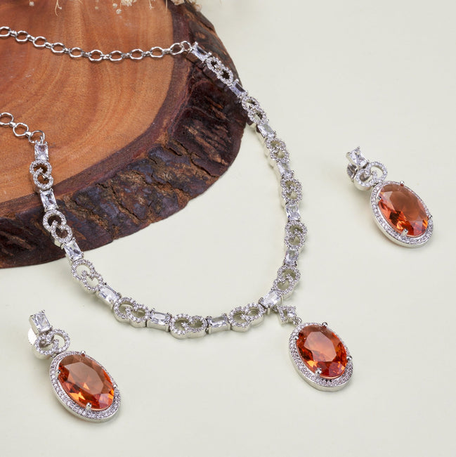 Opal Touch - Crystal Cascade Necklace - Necklace