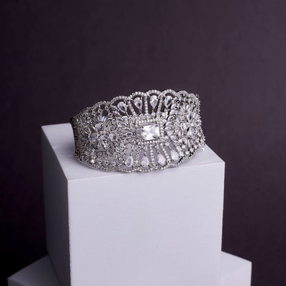 Bracelet - Crystal Cascade Rhodium Plated Bracelet - Opal Touch