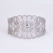 Bracelet - Crystal Cascade Rhodium Plated Bracelet - Opal Touch
