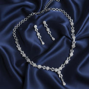 Crystal Clear White Necklace in Rhodium - Opal Touch
