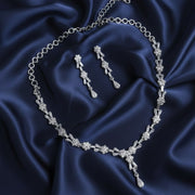 Crystal Clear White Necklace in Rhodium - Opal Touch