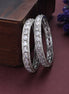 Opal Touch - Crystal Cubic Zirconia Rhodium Bangles (Pack of 2) - Bangles