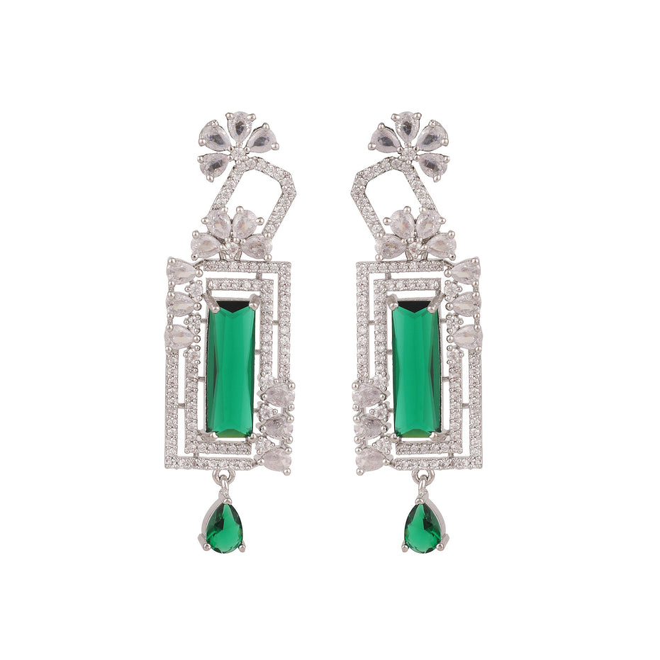Opal Touch - Crystal Dangle Earrings -