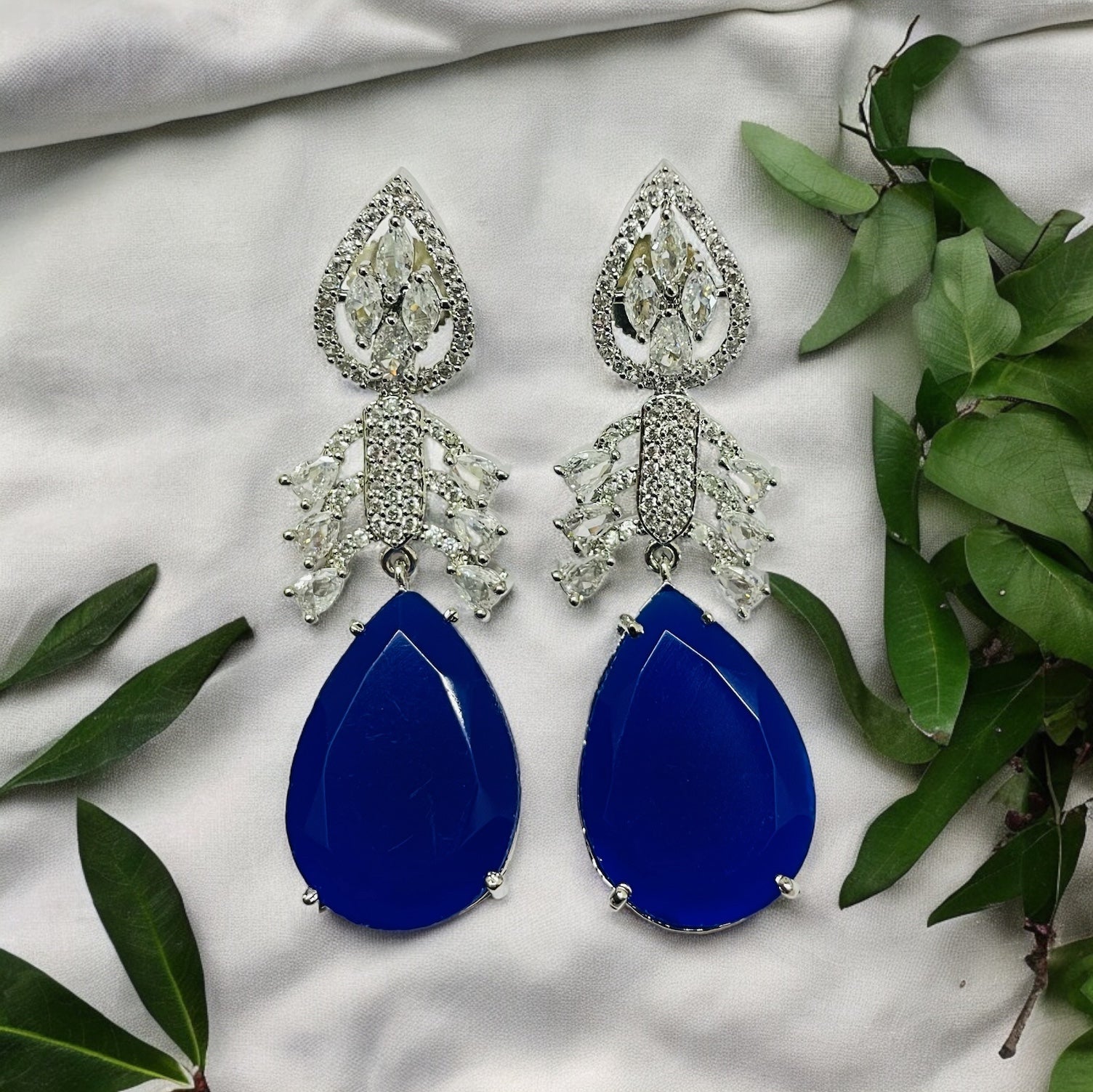 Earrings - Crystal Dewdrop Danglers Earrings - Opal Touch