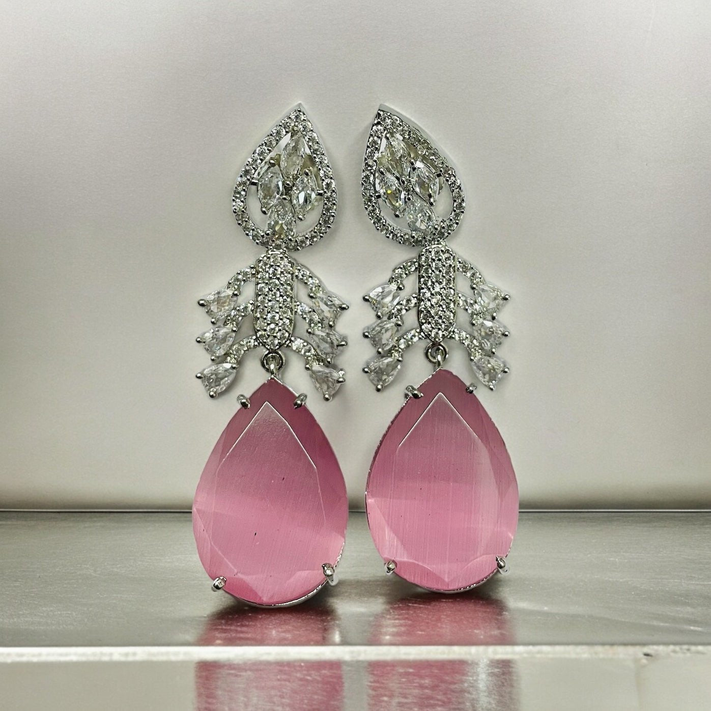 Earrings - Crystal Dewdrop Danglers Earrings - Opal Touch