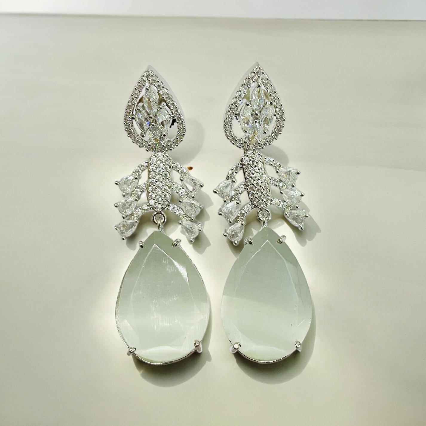 Earrings - Crystal Dewdrop Danglers Earrings - Opal Touch