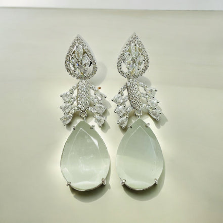 Earrings - Crystal Dewdrop Danglers Earrings - Opal Touch