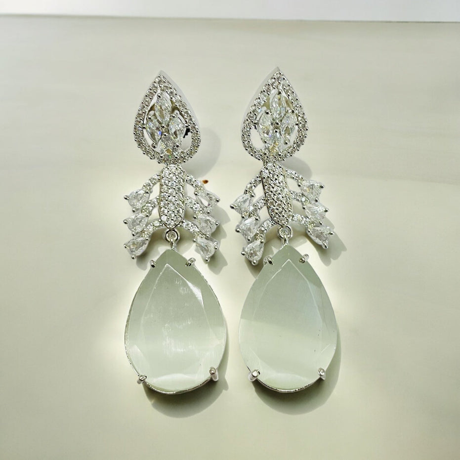 Earrings - Crystal Dewdrop Danglers Earrings - Opal Touch