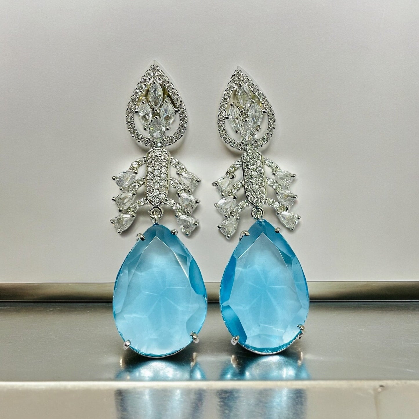 Earrings - Crystal Dewdrop Danglers Earrings - Opal Touch