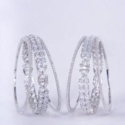Opal Touch - Crystal Fancy Rhodium Bangles (Pack of 6) - Bangles